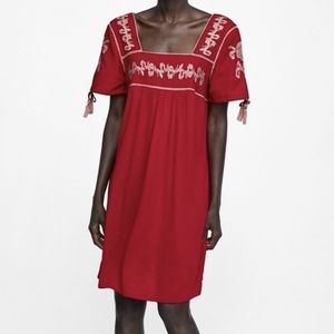 Zara Embroidered Mini Dress